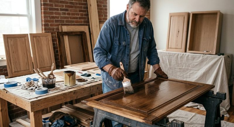 Wood Cabinet Staining in Lafayette, IN